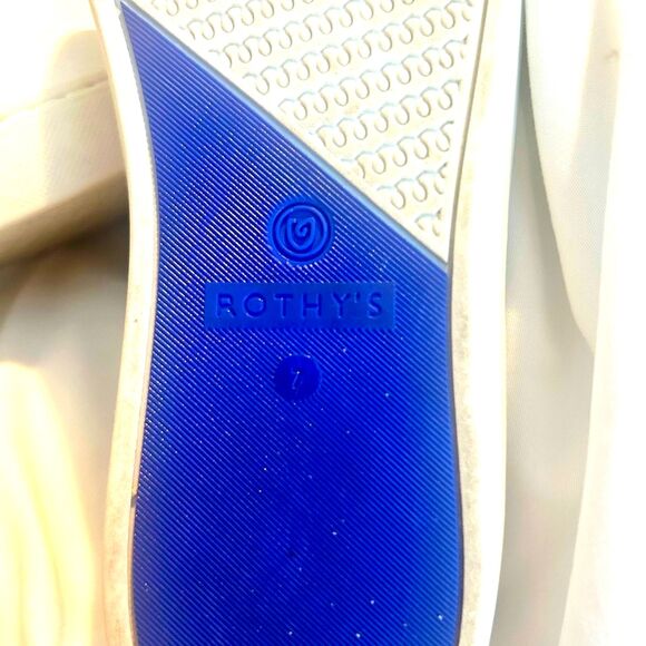 Rothy's The Original Slip On Sneaker Sz 7 Washable White Knit Casual Shoe - Picture 8 of 11